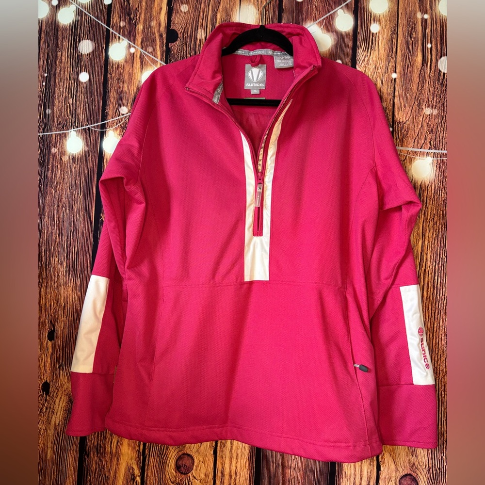Sunice Pink Quarter-Zip Pullover Jacket